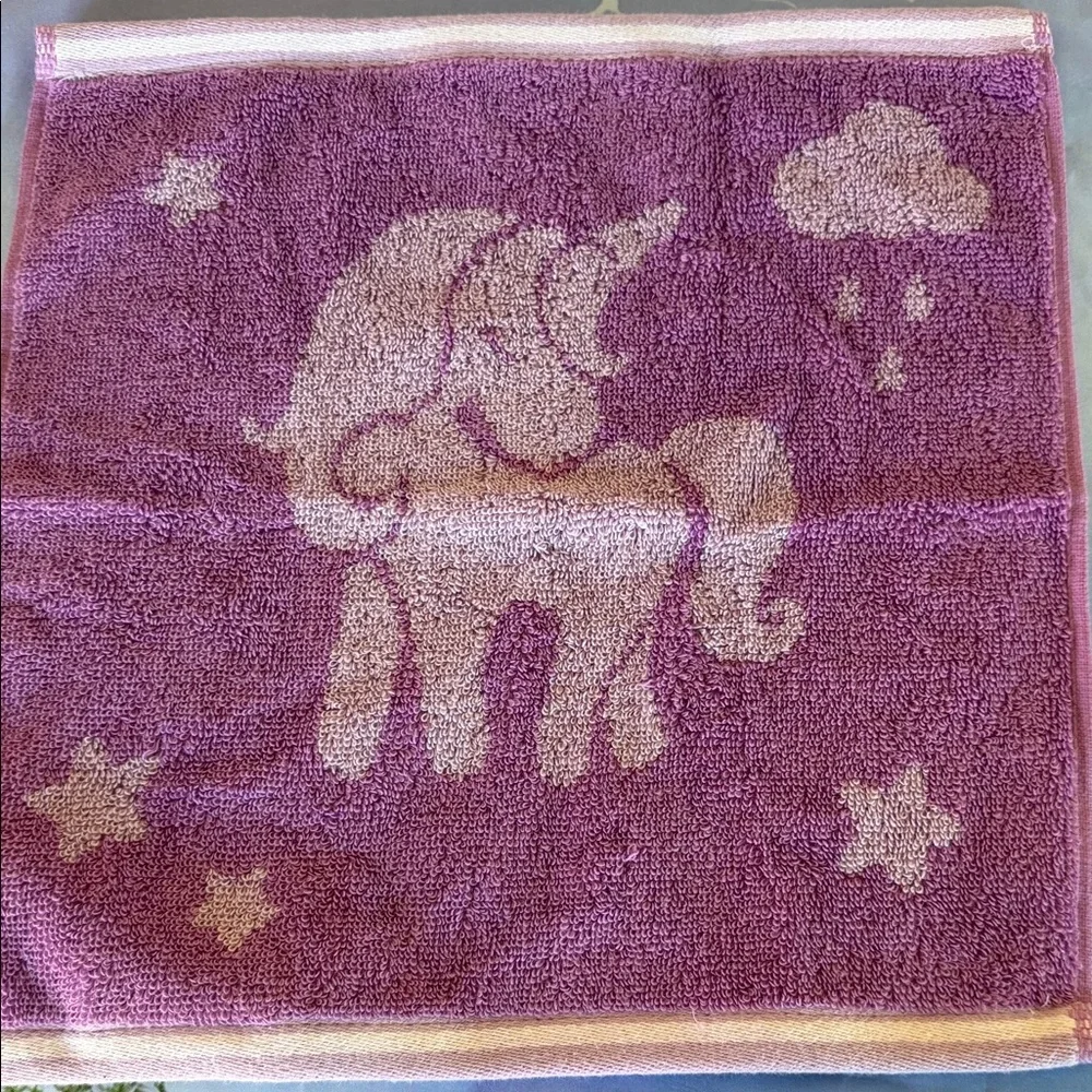 Purple Unicorn Washcloths set of 2